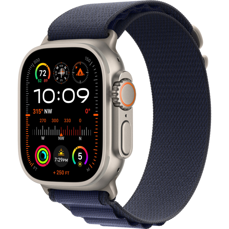 Apple Watch Ultra 2 GPS + Cellular, 49 мм, корпус из бежевого титана, ремешок Alpine темно-синего цв